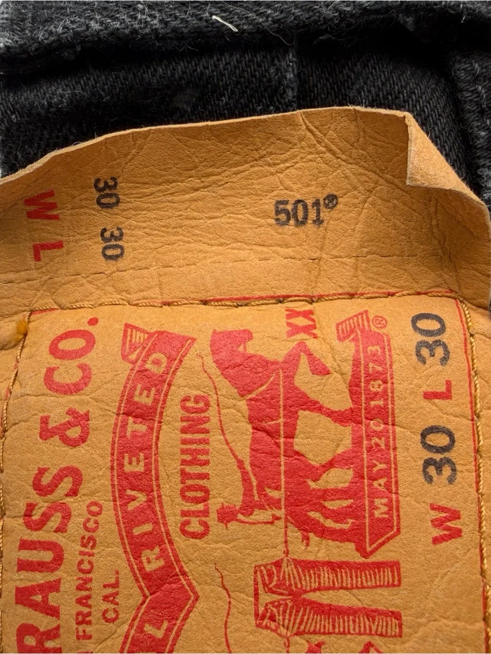 Levi's 501 Original Fit Straight Leg Black Jeans W30 L30